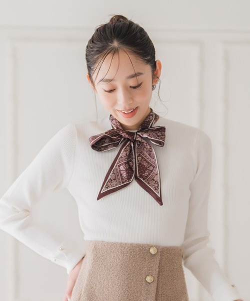 2025秋冬新作 スカーフ付きリブニット（ニット/セーター）｜MISCH