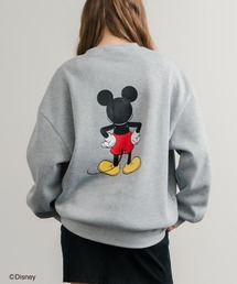 Disney ディズニー MICKEY MOUSE オーバーサイズ ミッキーマウスプリント裏起毛スウェットトレーナー