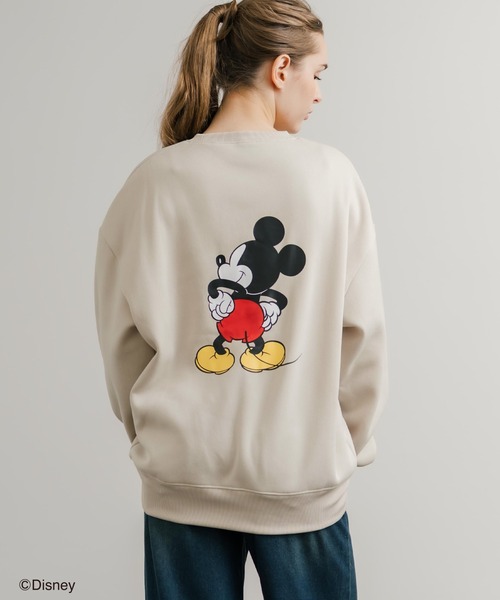 MICKEY MOUSE(ミッキーマウス)の「Disney ディズニー MICKEY MOUSE オーバーサイズ ミッキーマウスプリント裏起毛スウェットトレーナー(スウェット・レディース・グレー系2/グレー系3/グレー系4/オートミール/チャコール/ベージュ/グレー系/ベージュ系1/ネイビー系/ダークグリーン/グレー/グレー系1/ベージュ系/ダークグリーン系/ネイビー/キャメル・M/L/XL)」の11枚目の写真