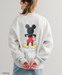 Disney ディズニー MICKEY MOUSE オーバーサイズ ミッキーマウスプリント裏起毛スウェットトレーナー