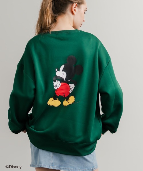 MICKEY MOUSE(ミッキーマウス)の「Disney ディズニー MICKEY MOUSE オーバーサイズ ミッキーマウスプリント裏起毛スウェットトレーナー(スウェット・レディース・グレー系2/グレー系3/グレー系4/オートミール/チャコール/ベージュ/グレー系/ベージュ系1/ネイビー系/ダークグリーン/グレー/グレー系1/ベージュ系/ダークグリーン系/ネイビー/キャメル・M/L/XL)」の14枚目の写真