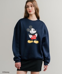 MICKEY MOUSE | Disney ディズニー MICKEY MOUSE オーバーサイズ ミッキーマウスプリント裏起毛スウェットトレーナー(スウェット)