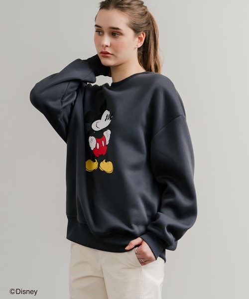 MICKEY MOUSE(ミッキーマウス)の「Disney ディズニー MICKEY MOUSE オーバーサイズ ミッキーマウスプリント裏起毛スウェットトレーナー(スウェット・レディース・グレー系2/グレー系3/グレー系4/オートミール/チャコール/ベージュ/グレー系/ベージュ系1/ネイビー系/ダークグリーン/グレー/グレー系1/ベージュ系/ダークグリーン系/ネイビー/キャメル・M/L/XL)」の22枚目の写真