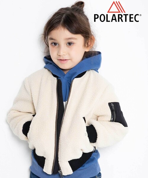 【WASK】ワスク 中綿 リバーシブル ジャケット130 ワスク WASK 配色プレート柄リバーシブルタフタジャケット(100~160cm