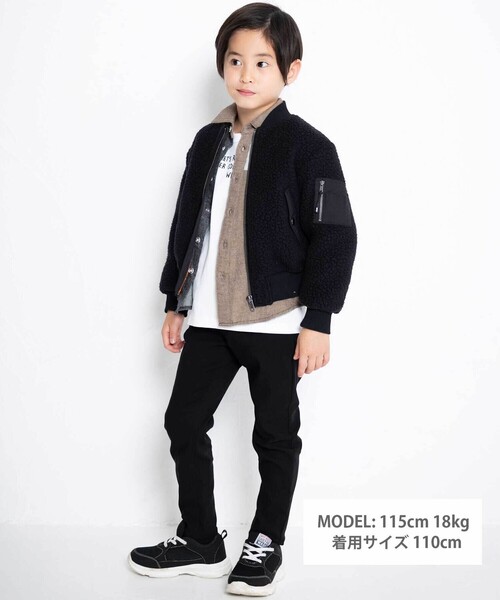 WASK（ワスク）の「MA1リバーシブルボアブルゾン(110~160cm)（MA-1・キッズ・オフホワイト/ブラック/ブルー・140cm/150cm/160cm/130cm）」の5枚目の写真