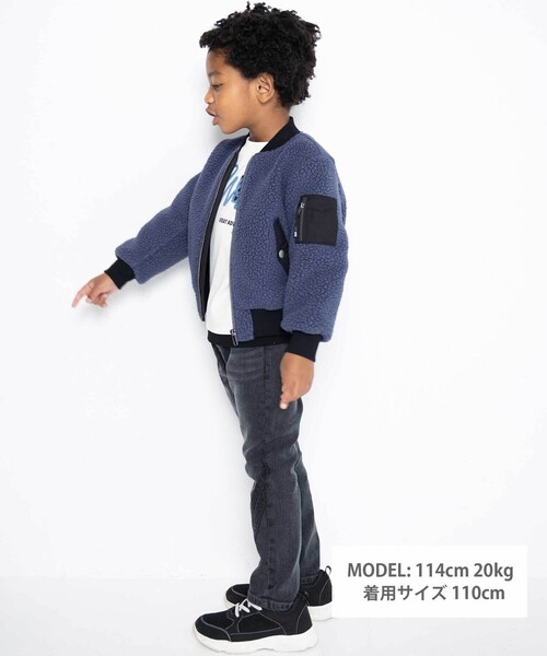 WASK（ワスク）の「MA1リバーシブルボアブルゾン(110~160cm)（MA-1・キッズ・オフホワイト/ブラック/ブルー・140cm/150cm/160cm/130cm）」の6枚目の写真