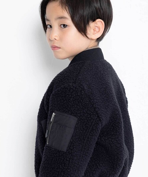 WASK（ワスク）の「MA1リバーシブルボアブルゾン(110~160cm)（MA-1・キッズ・オフホワイト/ブラック/ブルー・140cm/150cm/160cm/130cm）」の7枚目の写真