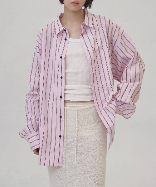 TODAYFUL(トゥデイフル)の「TODAYFUL Stripe Pocket Shirts ストライプポケットシャツ/12610424(シャツ/ブラウス・レディース・ブルー系その他/ベビーピンク・ONE SIZE)」の1枚目の写真