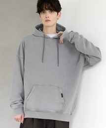 ETELIO | ヴィンテージ加工PUピスデザインスウェットプルパーカー(パーカー)