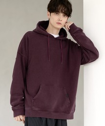 ETELIO | ヴィンテージ加工PUピスデザインスウェットプルパーカー(パーカー)