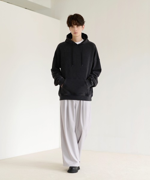 ETELIO（エテリオ）の「ヴィンテージ加工PUピスデザインスウェットプルパーカー（パーカー・メンズ・ワイン/ブラック/ブルー/グレー/ブラウン・S/M/L/XL）」の13枚目の写真