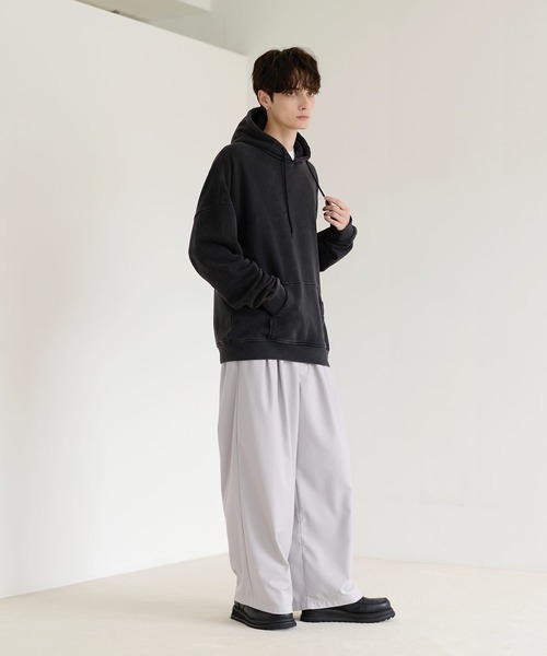 ETELIO（エテリオ）の「ヴィンテージ加工PUピスデザインスウェットプルパーカー（パーカー・メンズ・ワイン/ブラック/ブルー/グレー/ブラウン・S/M/L/XL）」の15枚目の写真