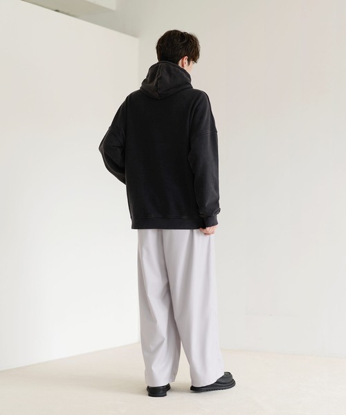 ETELIO（エテリオ）の「ヴィンテージ加工PUピスデザインスウェットプルパーカー（パーカー・メンズ・ワイン/ブラック/ブルー/グレー/ブラウン・S/M/L/XL）」の16枚目の写真