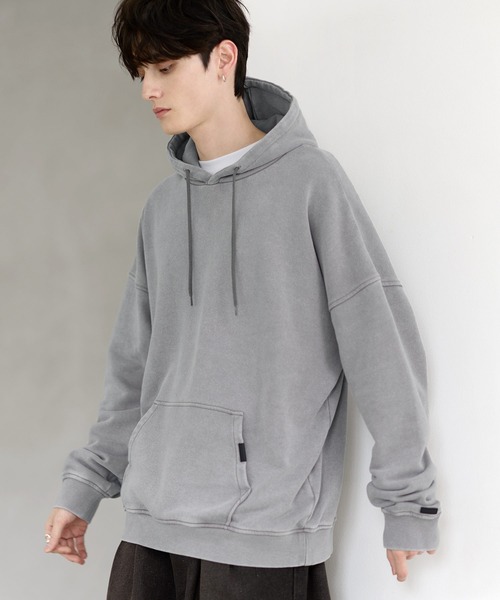 ETELIO（エテリオ）の「ヴィンテージ加工PUピスデザインスウェットプルパーカー（パーカー・メンズ・ワイン/ブラック/ブルー/グレー/ブラウン・S/M/L/XL）」の20枚目の写真