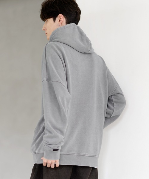 ETELIO（エテリオ）の「ヴィンテージ加工PUピスデザインスウェットプルパーカー（パーカー・メンズ・ワイン/ブラック/ブルー/グレー/ブラウン・S/M/L/XL）」の21枚目の写真