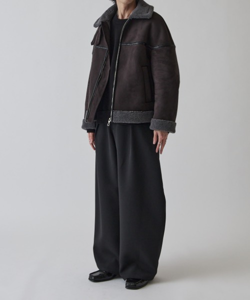 Lui's（ルイス）の「フェイクムートンブルゾン（ブルゾン・メンズ・ライトグレー/チャコールグレー・S/M）」の12枚目の写真