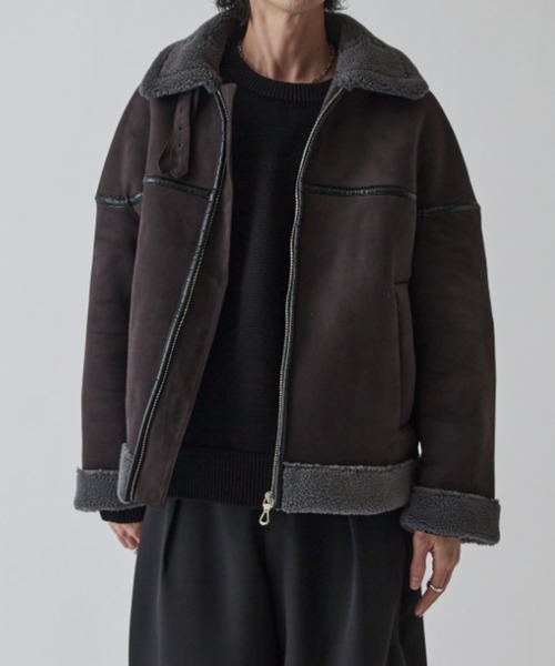 Lui's（ルイス）の「フェイクムートンブルゾン（ブルゾン・メンズ・ライトグレー/チャコールグレー・S/M）」の8枚目の写真