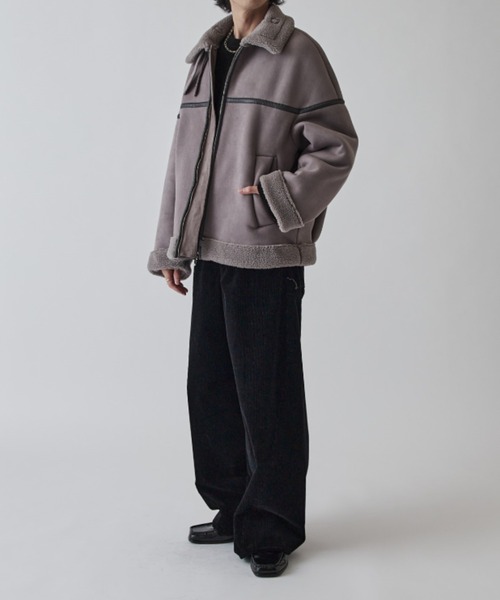 Lui's（ルイス）の「フェイクムートンブルゾン（ブルゾン・メンズ・ライトグレー/チャコールグレー・S/M）」の22枚目の写真