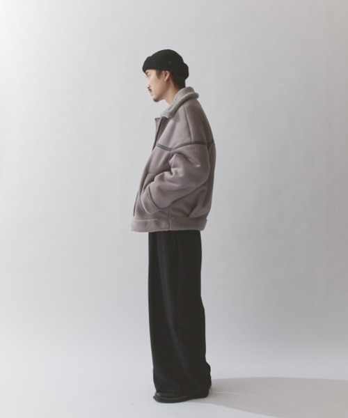 Lui's（ルイス）の「フェイクムートンブルゾン（ブルゾン・メンズ・ライトグレー/チャコールグレー・S/M）」の5枚目の写真