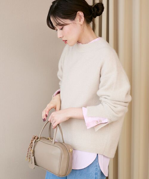 le.coeur blanc（ルクールブラン）の「モックネックチャイニーズラクーンプルオーバー（ニット/セーター・レディース・オフホワイト/グリーン/ピンク/グレー/ネイビー・38）」の17枚目の写真