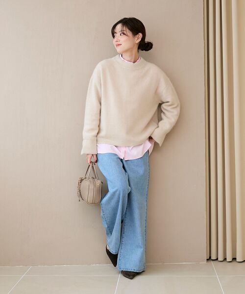 le.coeur blanc（ルクールブラン）の「モックネックチャイニーズラクーンプルオーバー（ニット/セーター・レディース・オフホワイト/グリーン/ピンク/グレー/ネイビー・38）」の19枚目の写真