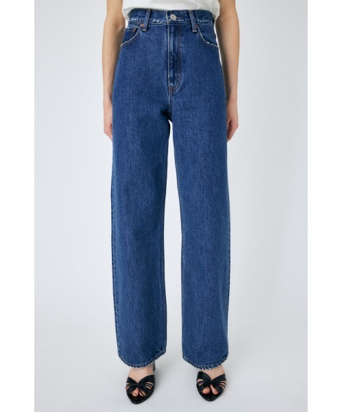 MOUSSY(マウジー)の「HIGH WAIST STRAIGHT(デニムパンツ・レディース・ブルー/ワンウォッシュ/ライトブルー・23inch/24inch/25inch/26inch)」の4枚目の写真