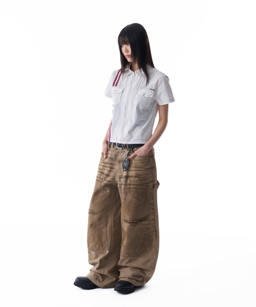 AAKAM（アーカム）の「2-Lined Zip-Up Half Shirts (White)（シャツ/ブラウス・レディース・その他・1/2）」の7枚目の写真