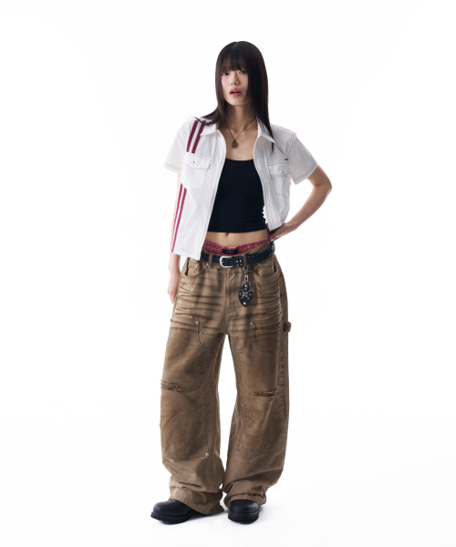 AAKAM（アーカム）の「2-Lined Zip-Up Half Shirts (White)（シャツ/ブラウス・レディース・その他・1/2）」の8枚目の写真