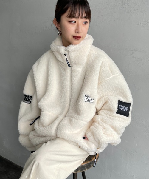 ス*衣様 TALONジッパー ベンデイビス　アクティブジャケット　ダック黒 ボア BEN DAVIS（ベンデイビス） ジャケット メンズ ダズル ボア ( T