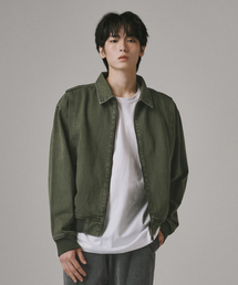 Verdnt（バーダント）の「ガーメントダイツイルセミクロップブルゾンジップアップジャケット[カーキ]（MA-1）」