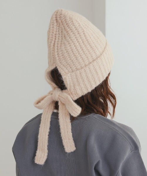DONOBAN（ドノバン）の「ローゲージボンネット型ニット帽（ニットキャップ/ビーニー・レディース・ナチュラル/チャコール・ONE）」の10枚目の写真