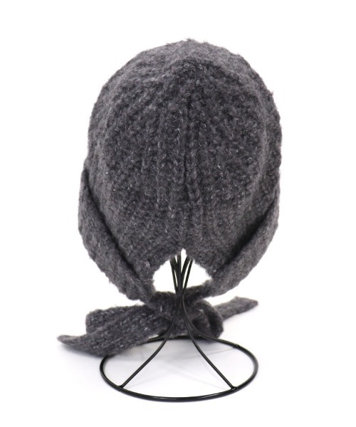 DONOBAN（ドノバン）の「ローゲージボンネット型ニット帽（ニットキャップ/ビーニー・レディース・ナチュラル/チャコール・ONE）」の13枚目の写真