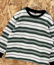 SHISKY（シスキー）の「裏起毛 綿タッチ オーバーサイズ ボーダー トレーナー（スウェット）」