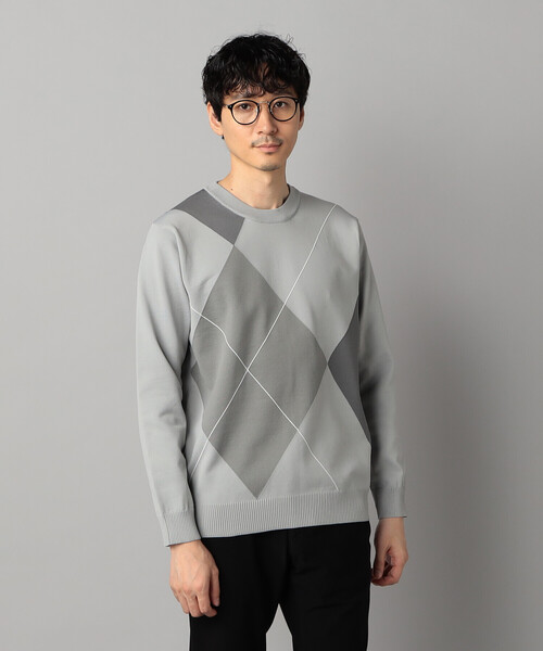 セール】アーガイル柄 クルーネックニット（ニット/セーター）｜COMME