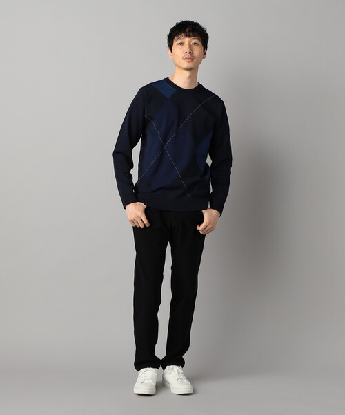 COMME CA MEN（コムサメン）の「アーガイル柄 クルーネックニット（ニット/セーター・メンズ・ブラック/ネイビー/ライトグレー・M/L）」の20枚目の写真