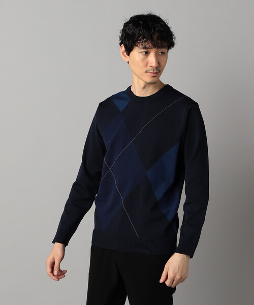 COMME CA MEN（コムサメン）の「アーガイル柄 クルーネックニット（ニット/セーター・メンズ・ブラック/ネイビー/ライトグレー・M/L）」の21枚目の写真