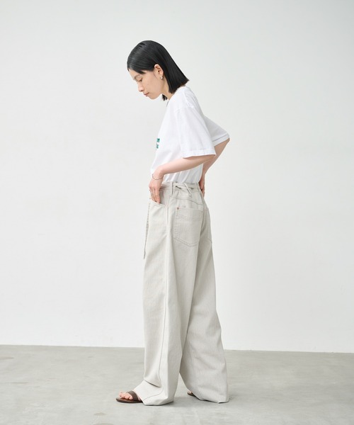 kha:ki（カーキ）の「「KHA:KI / カーキ」BOX TEE -P.W.C.-（Tシャツ/カットソー・レディース・オフホワイト/ブラウン/ホワイト・1）」の14枚目の写真