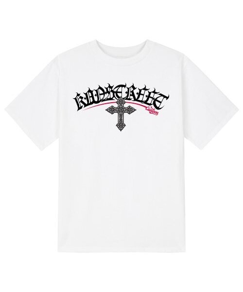 KAN6312(カン6312)の「KTW0162 レタリングクロスガット半袖Tシャツ - ホワイト(Tシャツ/カットソー・メンズ・その他・LARGE/X-LARGE/SMALL/MEDIUM)」の1枚目の写真