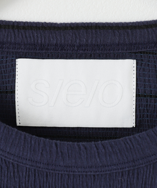 s/e/o（エスイーオー）の「【Geek Office / ギークオフィス】s/e/o / エスイーオー OPEN BACK STRIPE TOP（Tシャツ/カットソー・レディース・ネイビー・FREE）」の2枚目の写真