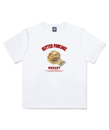 PAGESIISII（ページシシ）の「バターパンケーキプリント半袖Tシャツホワイト（Tシャツ/カットソー）」