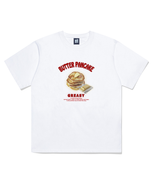 PAGESIISII(ページシシ)の「バターパンケーキプリント半袖Tシャツホワイト(Tシャツ/カットソー・レディース・その他・MEDIUM/LARGE/SMALL)」の1枚目の写真