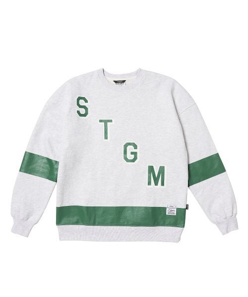 COLLEGE OVERSIZED CREWNECK WHITE MELANGE