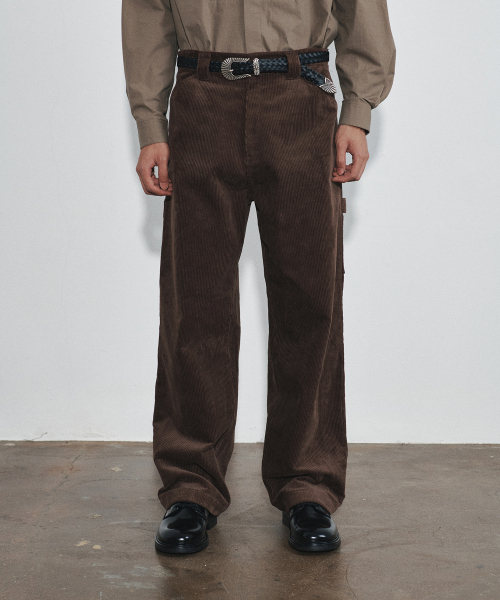 HEUTE(ホイテ)の「RISE CORDUROY WORK PANTS (BROWN)(その他パンツ・メンズ・ブラウン・MEDIUM/LARGE)」の1枚目の写真