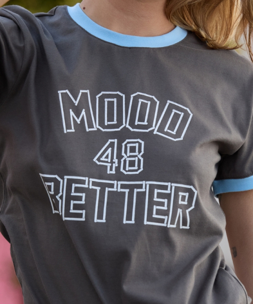 MOODBETTER(ムード ベター)の「STITCH LETTERING LINGER T SHIRTS CHARCOAL(Tシャツ/カットソー・レディース・その他・FREE)」の4枚目の写真
