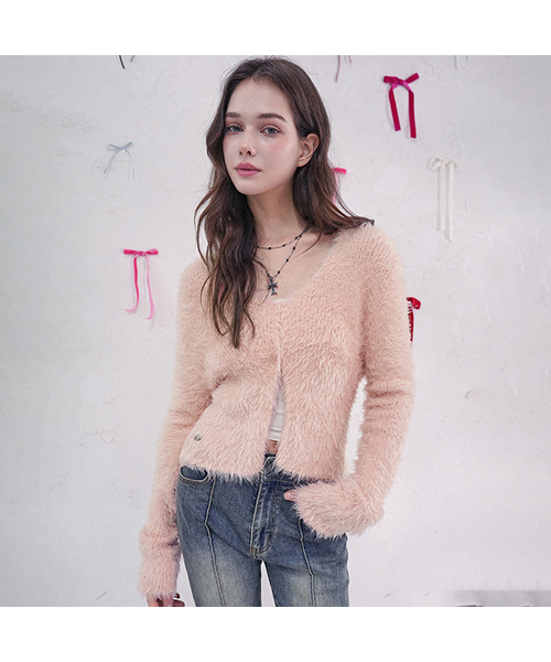 Vivacious(ビバシャス)の「Ange Two-button Knit CD_4Colors(カーディガン/ボレロ・レディース・クリーム/カーキブラウン/ピンク/ブラック・FREE)」の4枚目の写真
