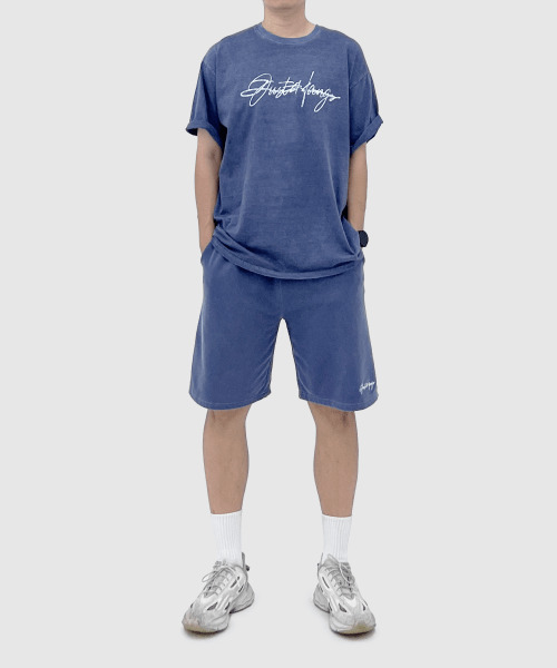 JUSTHANG(ジャストハング)の「ネイビー ピグメント刺繍ロゴ ショートパンツ(その他パンツ・メンズ・その他・LARGE/X-LARGE)」の3枚目の写真