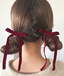 kutir | kutirlune/【2P】ベロアリボンピン(ヘアピン)