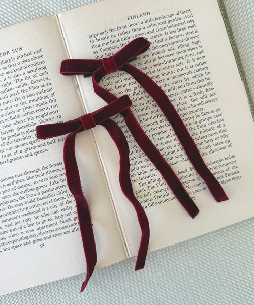 kutir（クティール）の「kutirlune／【2P】ベロアリボンピン（ヘアピン・レディース・ブラック/ボルドー・FREE）」の5枚目の写真