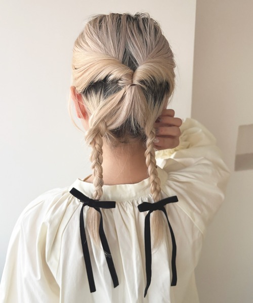 kutir（クティール）の「kutirlune／【2P】ベロアリボンピン（ヘアピン・レディース・ブラック/ボルドー・FREE）」の6枚目の写真