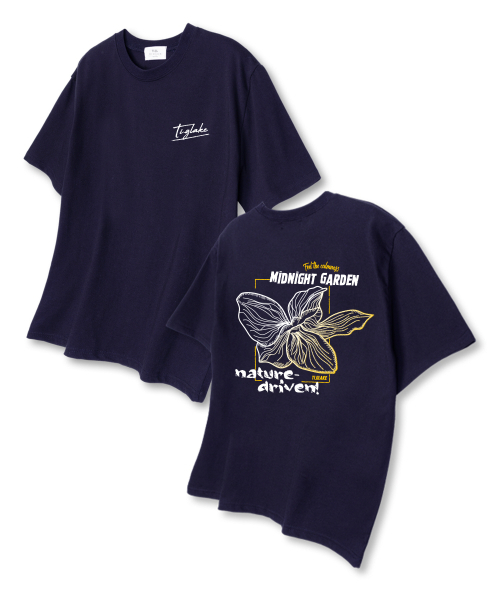 TI.GLAKE(ティーグレイク)の「ミッドナイトガーデン オーバーサイズ 半袖Tシャツ ネイビー(Tシャツ/カットソー・レディース・その他・LARGE/X-LARGE/XX-LARGE)」の1枚目の写真